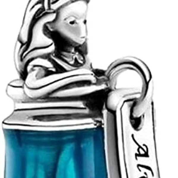 Alice in Wonderland Drink Me Dangle Charm / Bead in Sterling Silver, Compatible with all European style Charm Bracelets and Necklaces.