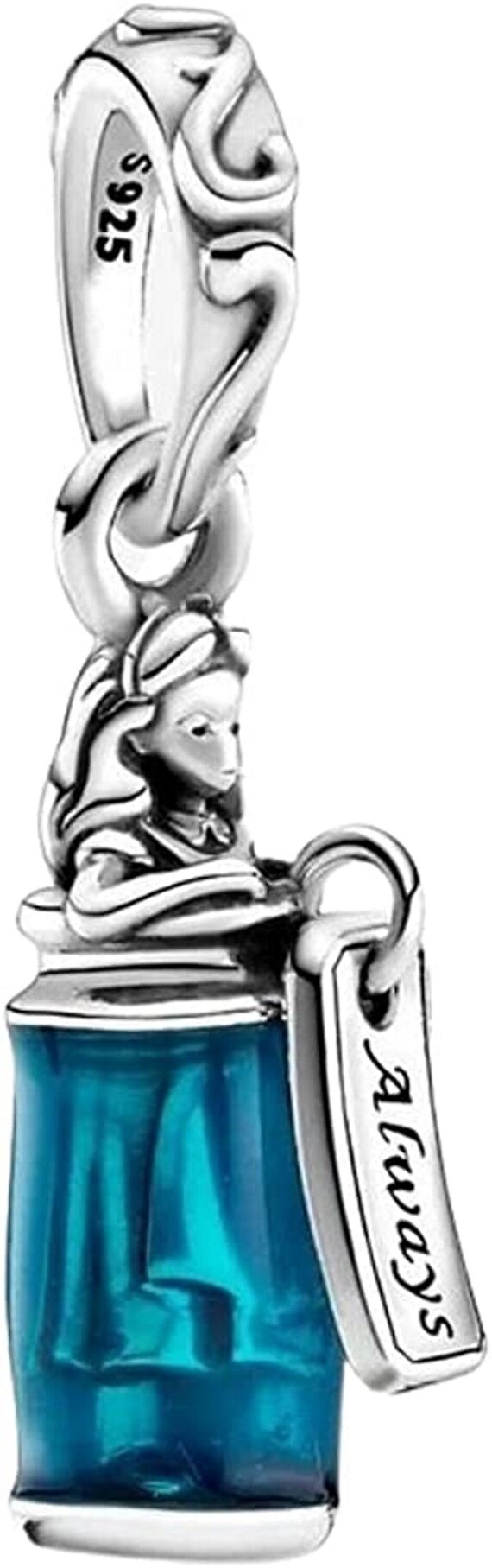 Family Tree Charm In Sterling Silver, With Green Cubic Zirconia Leaves