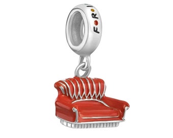 TV Program Friend's 'Central Perk Sofa' Charm in Silver S925 and Enamel, will fit European style Charm Bracelets, Anklets and Necklaces.