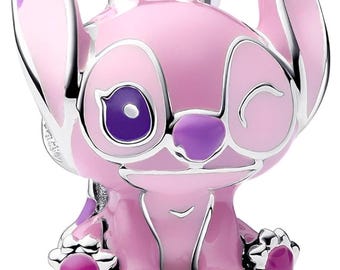 Lilo & Stitch Angel Charm / Bead in Sterling Silver, Compatible with all European style Charm Bracelets and Necklaces.