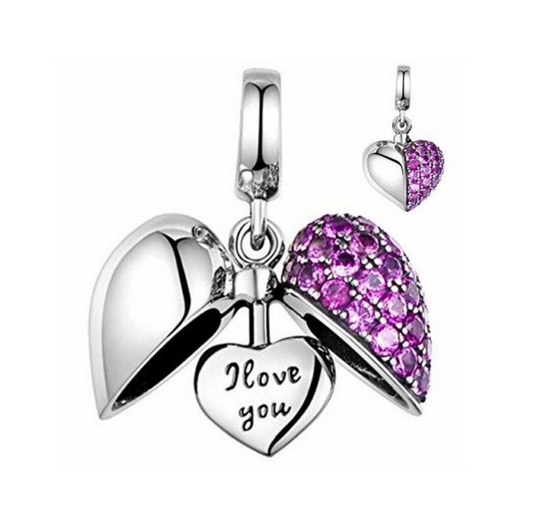NINGAN September Birthstone Charms 925 Sterling Silver Love Heart Openwork Bead Charm Bracelets Necklaces 5a Cubic Zirconia Birthday Mothers Day Jewe