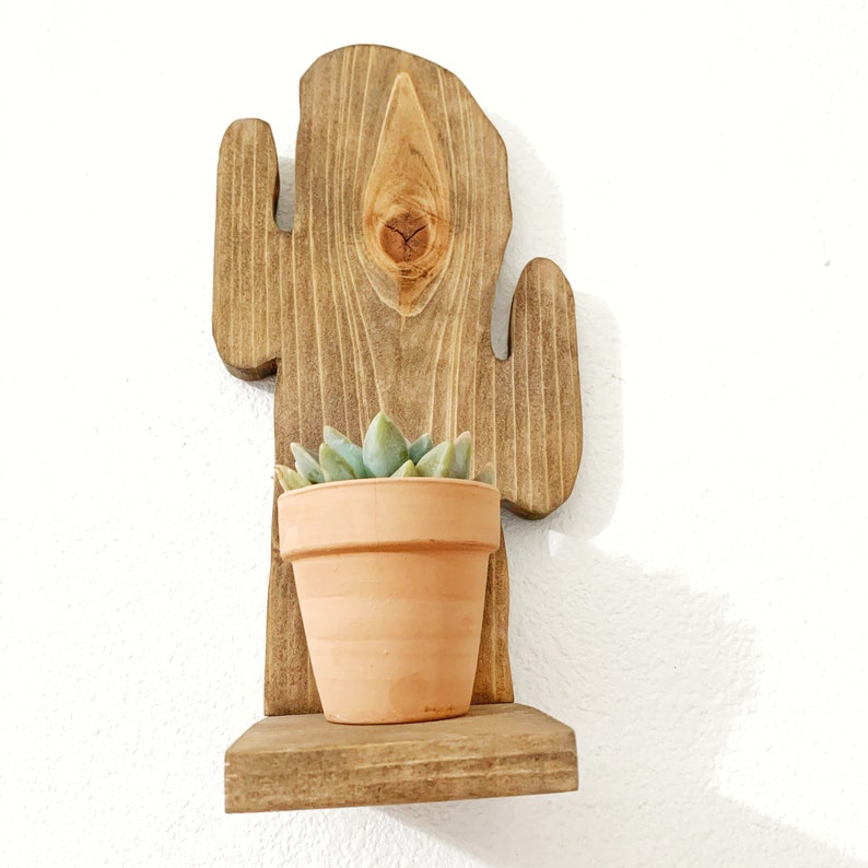 Wooden cactus shelf cactus shelf plant shelf desert decor cactus decor wooden cactus decor succulent display cactus nursery decor image 6