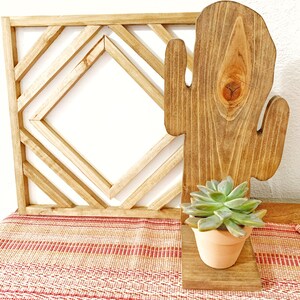 Wooden cactus shelf cactus shelf plant shelf desert decor cactus decor wooden cactus decor succulent display cactus nursery decor image 4