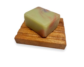 Porte-savon en bois- porte-savon en acajou- économiseur de savon- fait à la main