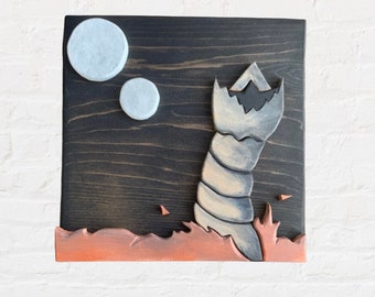 Arte del gusano de arena de dunas- frank herberts decoración de la pared de dunas- arte de la pared del gusano de arena- arte de la pared shai hulud- fan art- arte de ciencia ficción- arrakis