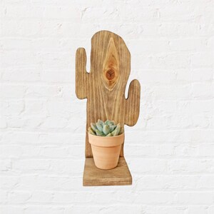 Wooden cactus shelf cactus shelf plant shelf desert decor cactus decor wooden cactus decor succulent display cactus nursery decor image 1