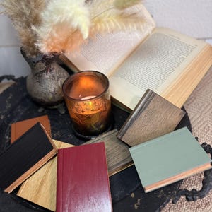 Gifts for book lovers - wooden book coasters- bookish gift- bookish decor- handmade- cute coasters- book coasters- wooden books