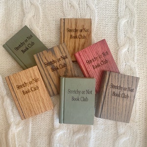 Custom Book coasters- engraved- wooden- bookish gift- bookish decor-cottage core- book coasters- wooden books- dark academia decor