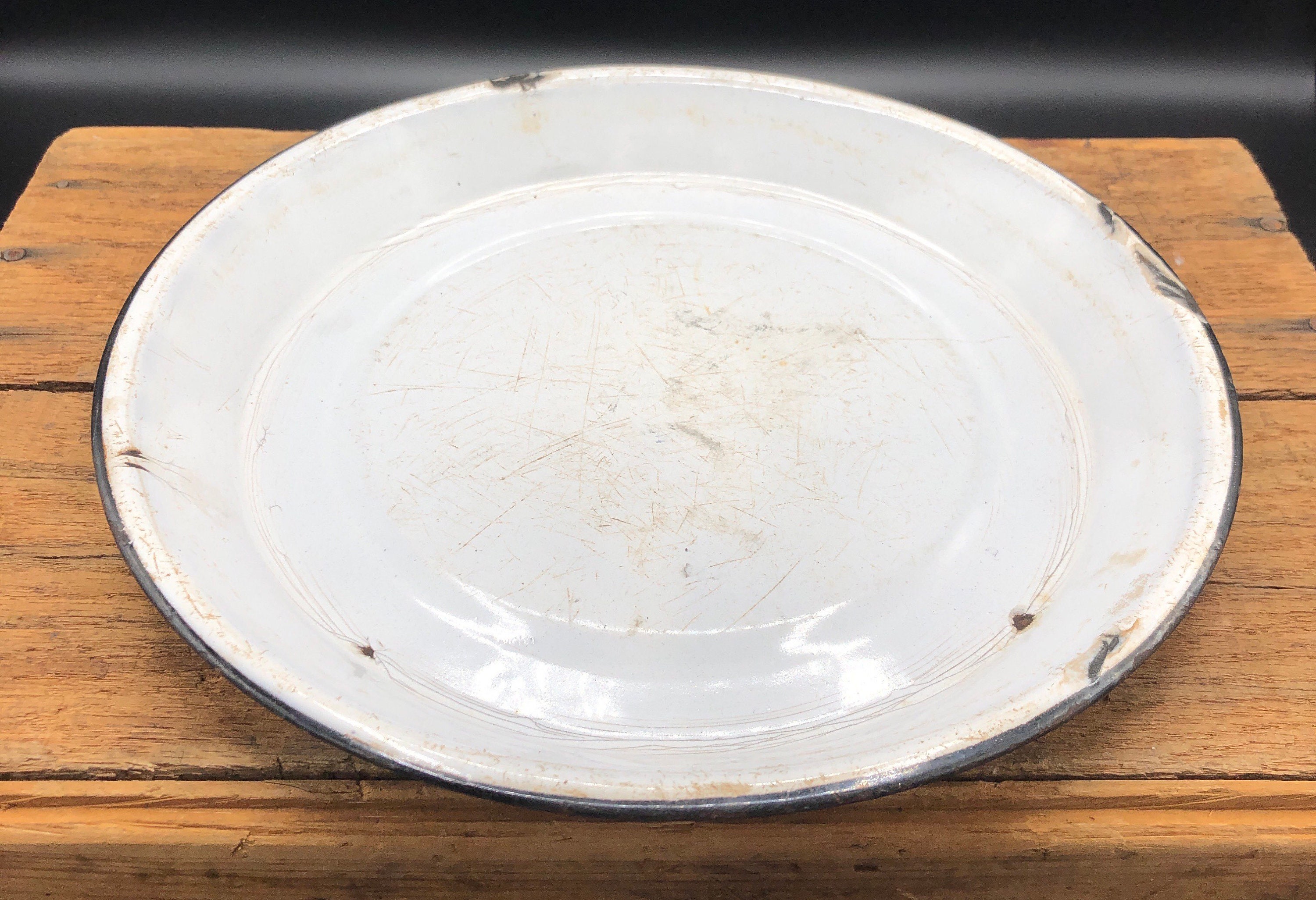 Vintage Aqua Blue Splatterware Enamelware Pie Pan Etsy España