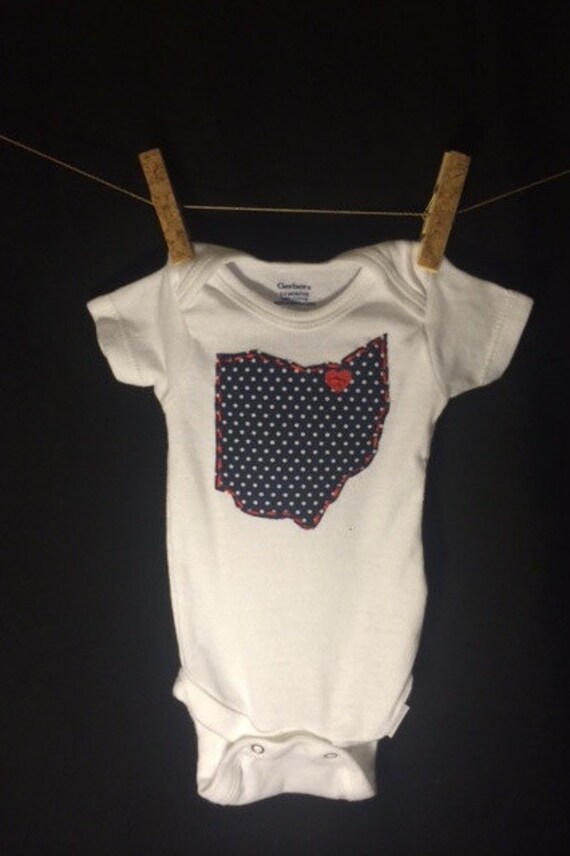 Heart State Baseball Baby Onesie Heart State Baseball Baby Onesie