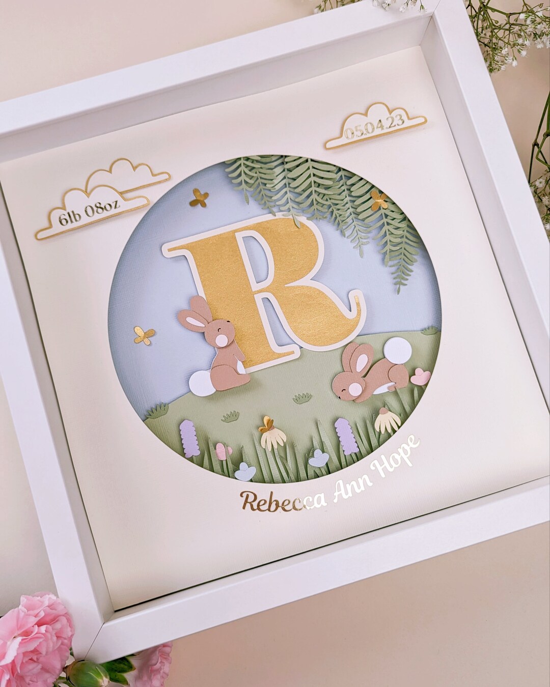 Rabbit Alphabet Personalised Nursery Art: Bunny Gift Framed - Etsy