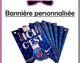 1 Bannière prénom âge personnalisée Mickey Minnie Roi Lion PSG Pat Patrouille Pokemon Princesse Anniversaire