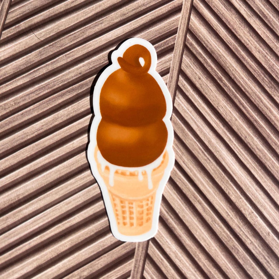 Chocolate Dip Cone Sticker - Laptop Sticker - Water Bottle Sticker ...