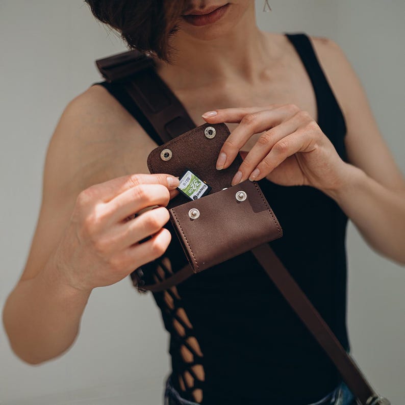 Leather Camera Harness with Pockets: Utility Camera Sling image 8