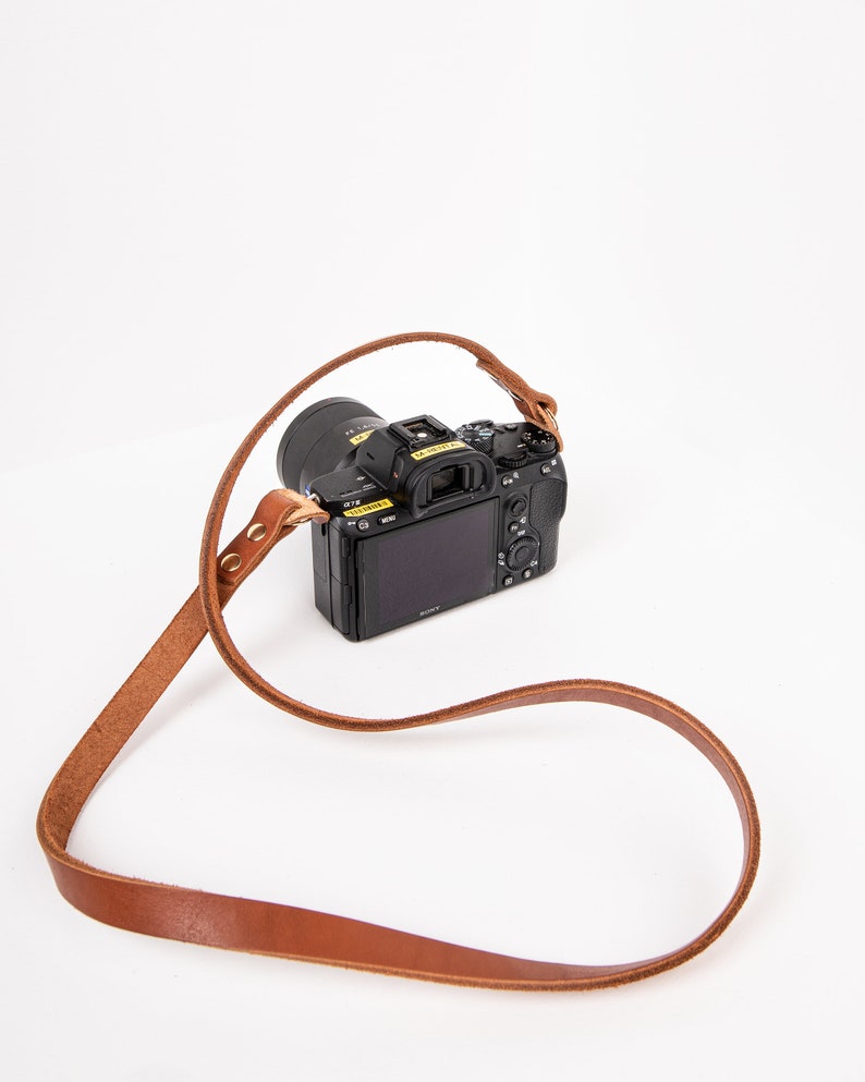 Leather Camera Strap Slim for Mirrorless Film Cameras Etsy