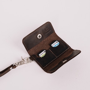 Estuche de cuero para tarjetas de memoria SD con 4 ranuras para fotógrafos