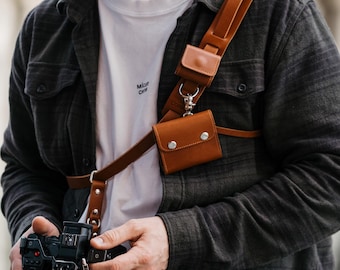 Leather Camera Harness with Pockets: Utility Camera Sling