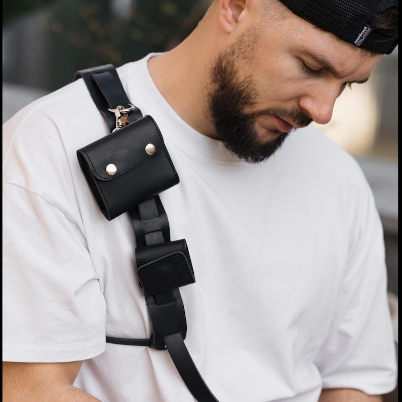 Leather Camera Harness with Pockets: Utility Camera Sling image 4