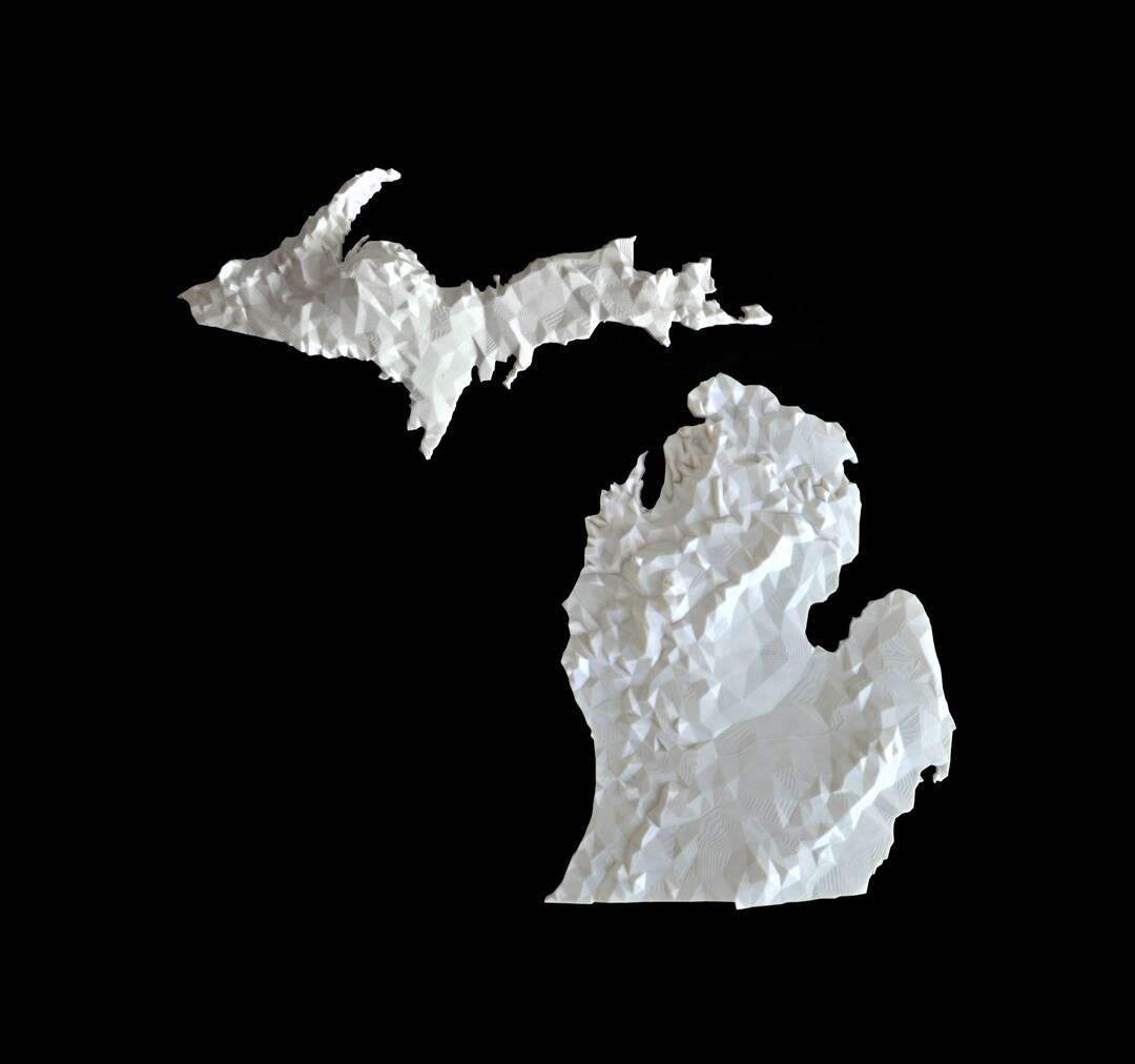 3d-printed Topographical Michigan Wall Art - Etsy