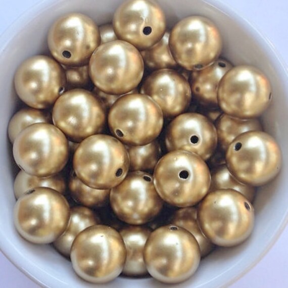 14mm Craft Jewellery 5-30 Beads Light Gold Metallic Large Round Beads 30mm