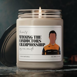 Scent of Winning the Conductors Championship Formula 1 Candle Gift for F1 Fan Lando Norris Racing Themed F1 Funny Gift for Coworker F1 Decor