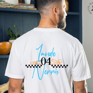 Lando Norris Shirt F1 Formula One Merch for F1 Fan Gift for F1 Enthusiast Lando Norris 4 McLaren Tshirt Comfort Colors Racing Gift Papaya