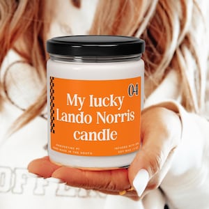My lucky Lando Norris Candle Unique Gift McLaren Formula 1 Gift Racing Themed F1 Funny Gift McLaren Fan Decor Gift Idea F1 Merch Formula 1