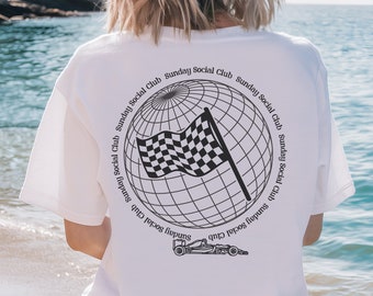 Sunday Racing Club UNISEX Camiseta Comfort Colors® Fórmula Uno Merch Estética F1 Camiseta extragrande Ropa de carreras Paddock Club Fórmula 1 Regalo