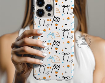 F1 Coquette Phone Case Formula One Accessory F1 Girly Phone Cover Helmet Bows Y2K Motorsport Gift iPhone Pro, Pro Max Lando Norris Fan Gift