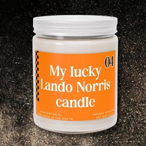 My lucky Lando Norris Candle Unique Gift McLaren Formula 1 Gift Racing Themed F1 Funny Gift McLaren Fan Decor Gift Idea F1 Merch Formula 1