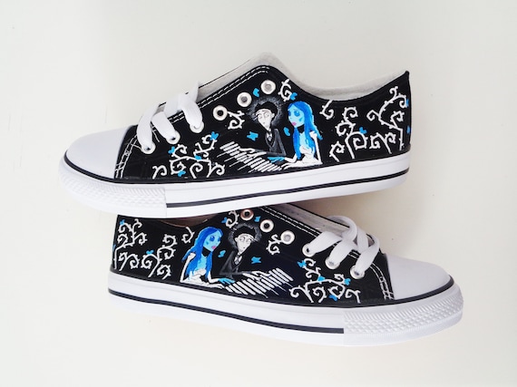 Tim Burton hand painted shoes Corpse bride shoes Tim Burton hand painted shoes Corpse bride shoes