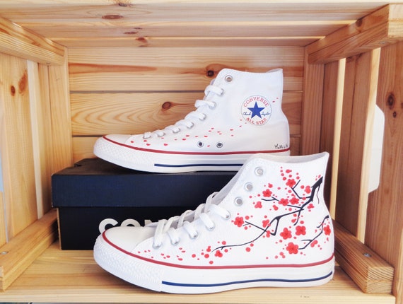 Sakura Converse Hand Painted Converse Series Custom Etsy