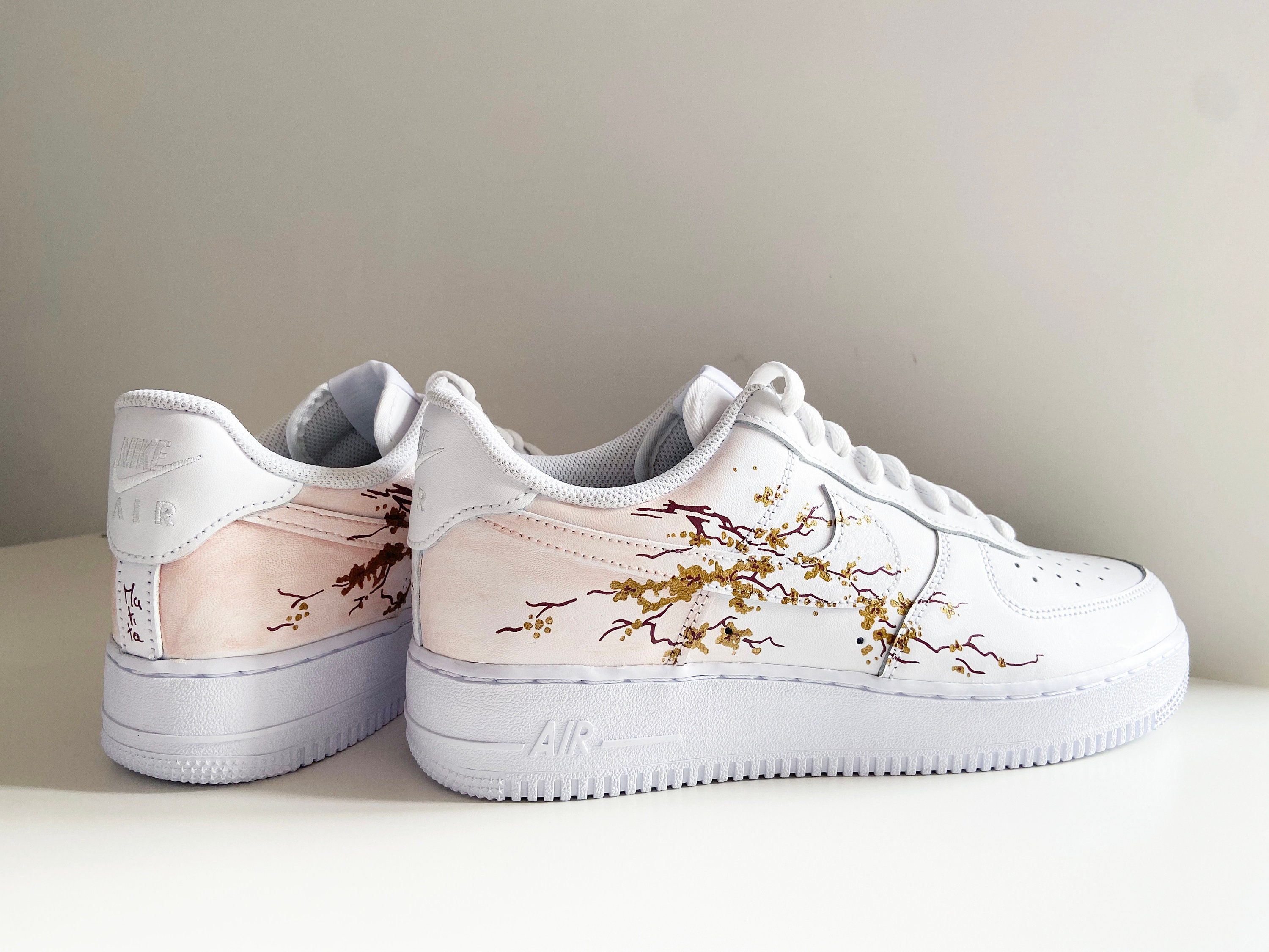 Nike Air Force 1 Flowers / Golden Cherry Blossom Nike / Custom | Etsy