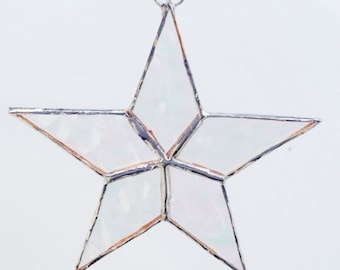 10- Stained Glass STAR,  Suncatcher: Christmas/Wedding Favors (4 Inch)