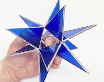 LARGE 7 inch Stained Glass  Moravian STAR Handmade and Beautiful !!