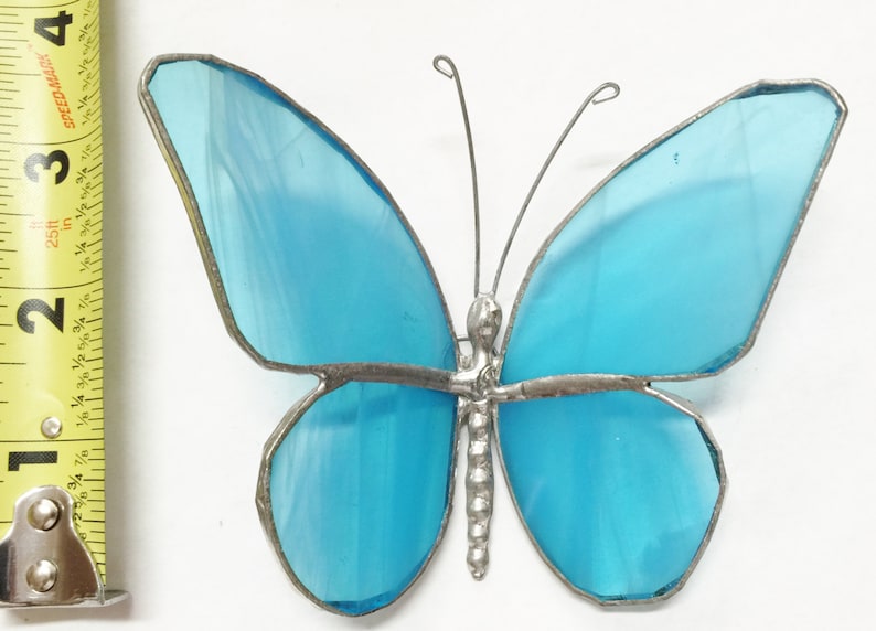 4 inch STAINED GLASS BUTTERFLY suncatcher , handmade, so pretty : image 3