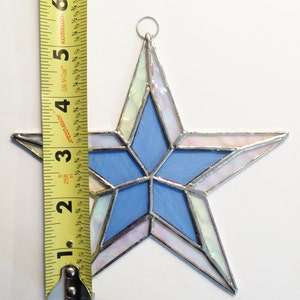 Stained Glass Stars 5 1/2 inches two colors, Beautiful SUNCATCHER or Wedding favors image 3