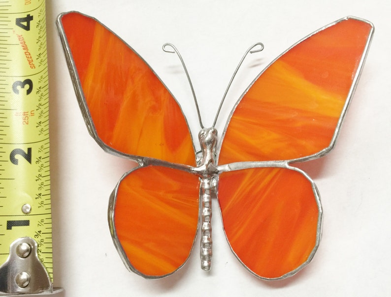 4 inch STAINED GLASS BUTTERFLY suncatcher , handmade, so pretty : image 2