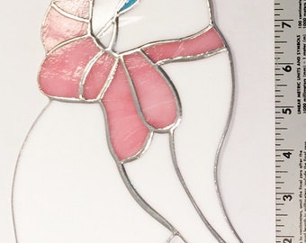 Large Handmade STAINED GLASS Kitty CAT