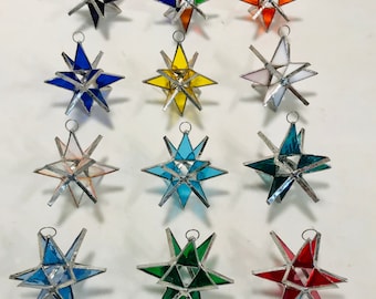 100 - HANDMADE Stained Glass Moravian Stars. WEDDING FAVORS!