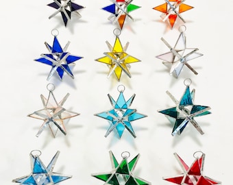15 - 3 inch Stained Glass Moravian Suncatcher STAR!     These make fantastic gifts or Wedding favors !