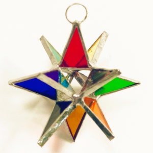 5 five Stained Glass MORAVIAN STARS by Fiesta Color many colors beautiful Wedding favors image 3