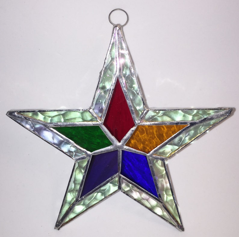 Stained Glass Stars 5 1/2 Inches Two Colors Beautiful Etsy
