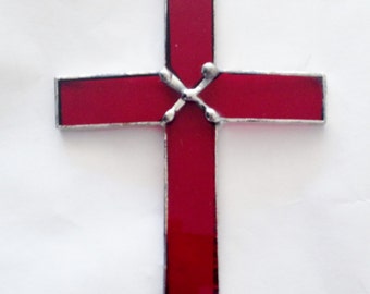 Handmade Stained Glass Crucifix Suncatcher