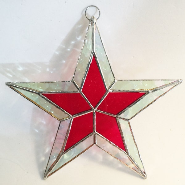 Stained Glass Stars 5 1/2 inches - two colors,  Beautiful SUNCATCHER or Wedding favors