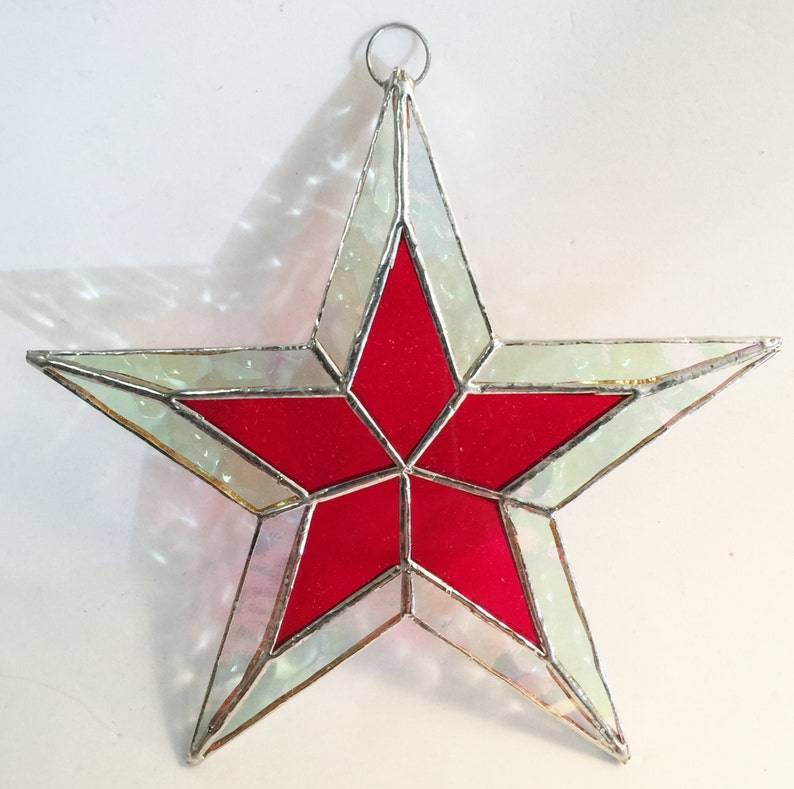 Stained Glass Stars 5 1/2 Inches Two Colors Beautiful Etsy