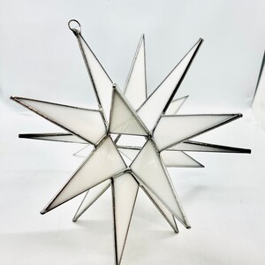 8 inch, 18 point Stained Glass Moravian Star,  STUNNING!