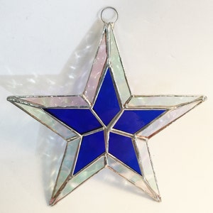 Stained Glass Stars 5 1/2 inches two colors, Beautiful SUNCATCHER or Wedding favors image 2