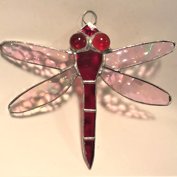 5 1/2 inch DRAGONFLY - Stained Glass Suncatcher - Many Colors