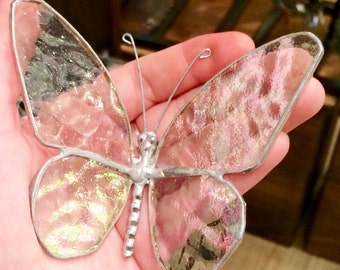 4 inch  STAINED GLASS BUTTERFLY suncatcher ,  handmade,  so pretty  :)